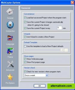 WebCopier Options