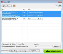 Create PDF from one or several files