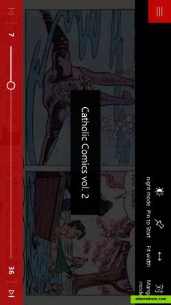 Reading controls - Cover the comic book reader for windows
