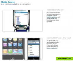 View your bookmarks from a mobile phone