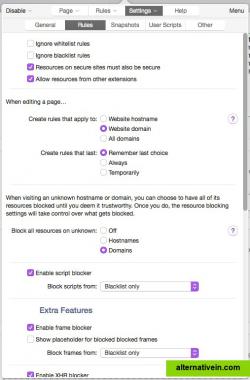 Rule settings.