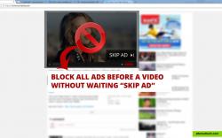 Video AdBlock fro Chrome blocks all ads before video without waiting "Skip Ad" button