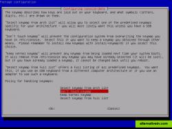 Keyboard select in clonezilla live