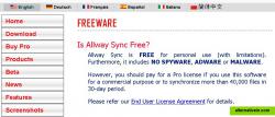 Free for private use synchronizing until 20000 files / 30 days