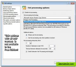 Hot process options: using MS VSS