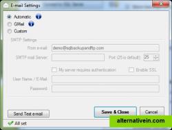 E-mail settings
