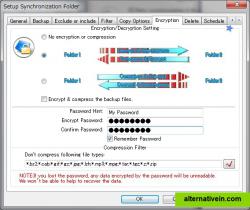 Task Wizard: Compress and encrypt files while synchronize file