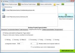 Schedule for automatic backups. Choose what days of the week and what time of day to perform backup jobs.