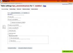 Table administration (General settings)