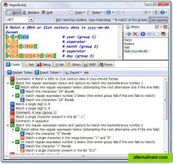 Create and edit regexes with the regex tree and regex building blocks