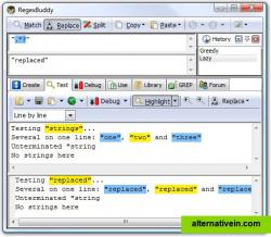 Test and debug regular expressions