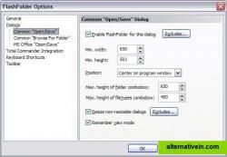 Screenshot: FlashFolder options dialog