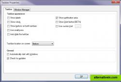 Taskbar Properties