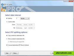 Manual split by date.
Choose an interval or custom date to split your PST file.