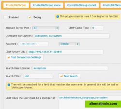 Example of an LDAP configuration .