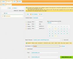 Scheduling reports to run at specified intervals, including email delivery.