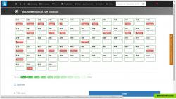 The room plan display shows room type, housekeeping status, notes and expected arrival/deaprtures. 