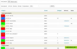 Projects listing : groups, statuses, delivery date. 