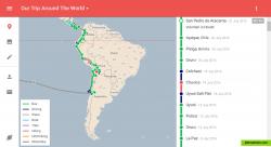 Example of a TravelMap with custom theme