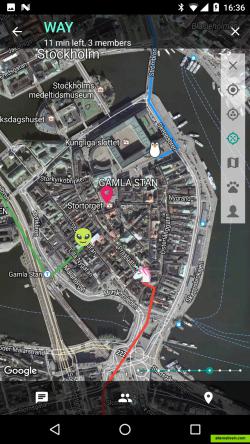 Android: map view showing the group members