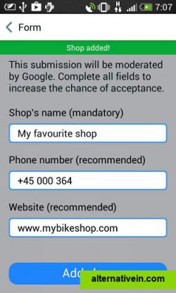 The form to add a shop.