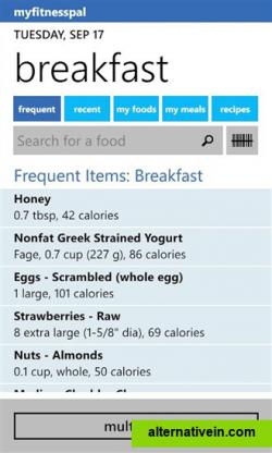 MyFitnessPal on Windows Phone(1)