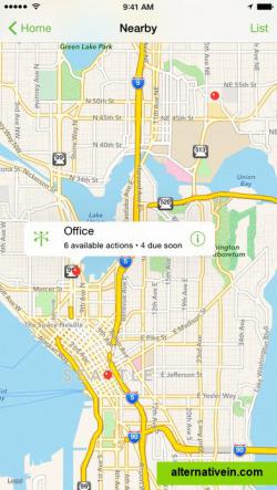 Map view (for location contexts) on iOS