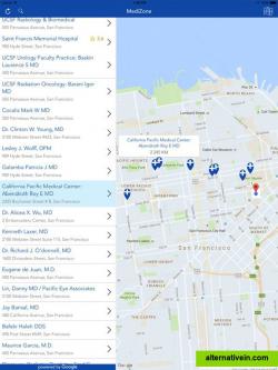 List and map view for doctors around location - iPad