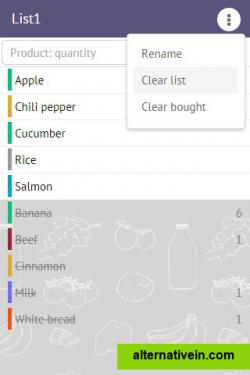 shopping list