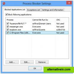 Windows Processes Blacklisting