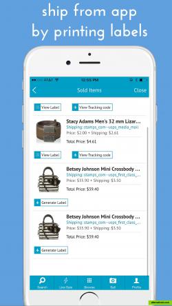 Ship by printing labels from the phone