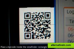 Focusing on QR code on monitor