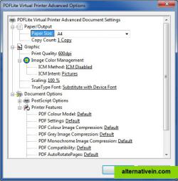 PDF Printer Settings