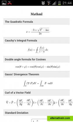 Rendering maths using mathjax in Gyan android reader