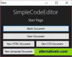 Start Page of Simple Code Editor.