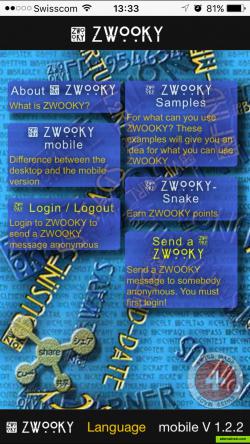 Main screen of ZWOOKY. 