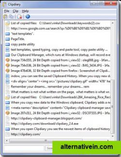 Clipboard history viewer window