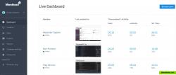 Live dashboard where you can view weekly time stats and online status