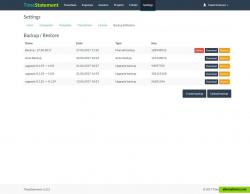 Backup & Restore of the TimeStatement Data