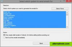 Select if you want to send the emails to all the contacts in the spreadsheet or only to a selection. Also, indicate if the emails must directly be sent out by Outlook, or created as drafts if you want to further customize the emails.