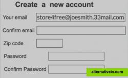 Example for a free E-Mail Address from 33mail