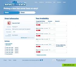 SelectTheDate.com - Event screen