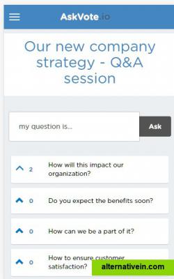 event screen where you ask questions and vote for the ones you like