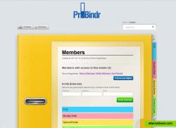 On the binder cover you can set access rights and invite externals.