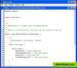 Built-in editor for writting a robot or use any text editor/IDE