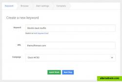 Tracking a new keyword (step 1)