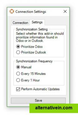 Settings panel