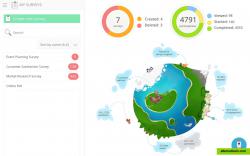 Overview: All surveys created and feedback collected by you is summarised on this page. We also present the positive environmental impact you have had by using SurveyLegend for creating surveys, polls and forms.