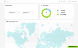 Live Analytics: This is the first part of our analytics page, allowing you to filter the data according to date and presents the overview data of the survey, poll or form being active like number of viewed, started and completed responses. 

We also present from what country the data has been collected and we gave this map a fitting name; The World Domination Map :)