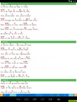 Chords view for musicians